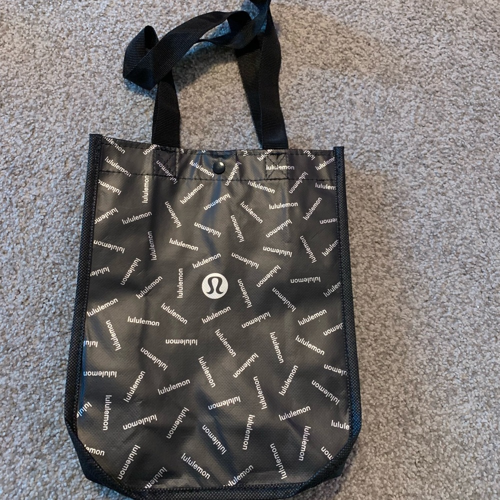 Black small metallic lululemon tote